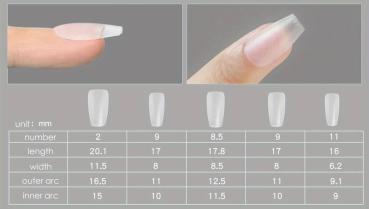 Press-On Tips "BALLERINA" matt size S 100 pcs. Karl Diamond